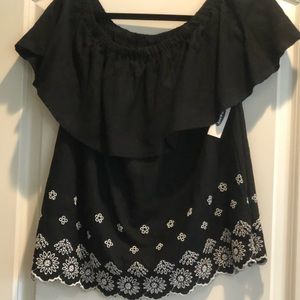 Black and White Old Navy Off The Shoulder Top